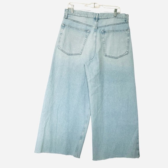 Rag & Bone Serena Wide Leg Crop Raw Hem Jeans Light Blue Wyncote 32 - Picture 4 of 7